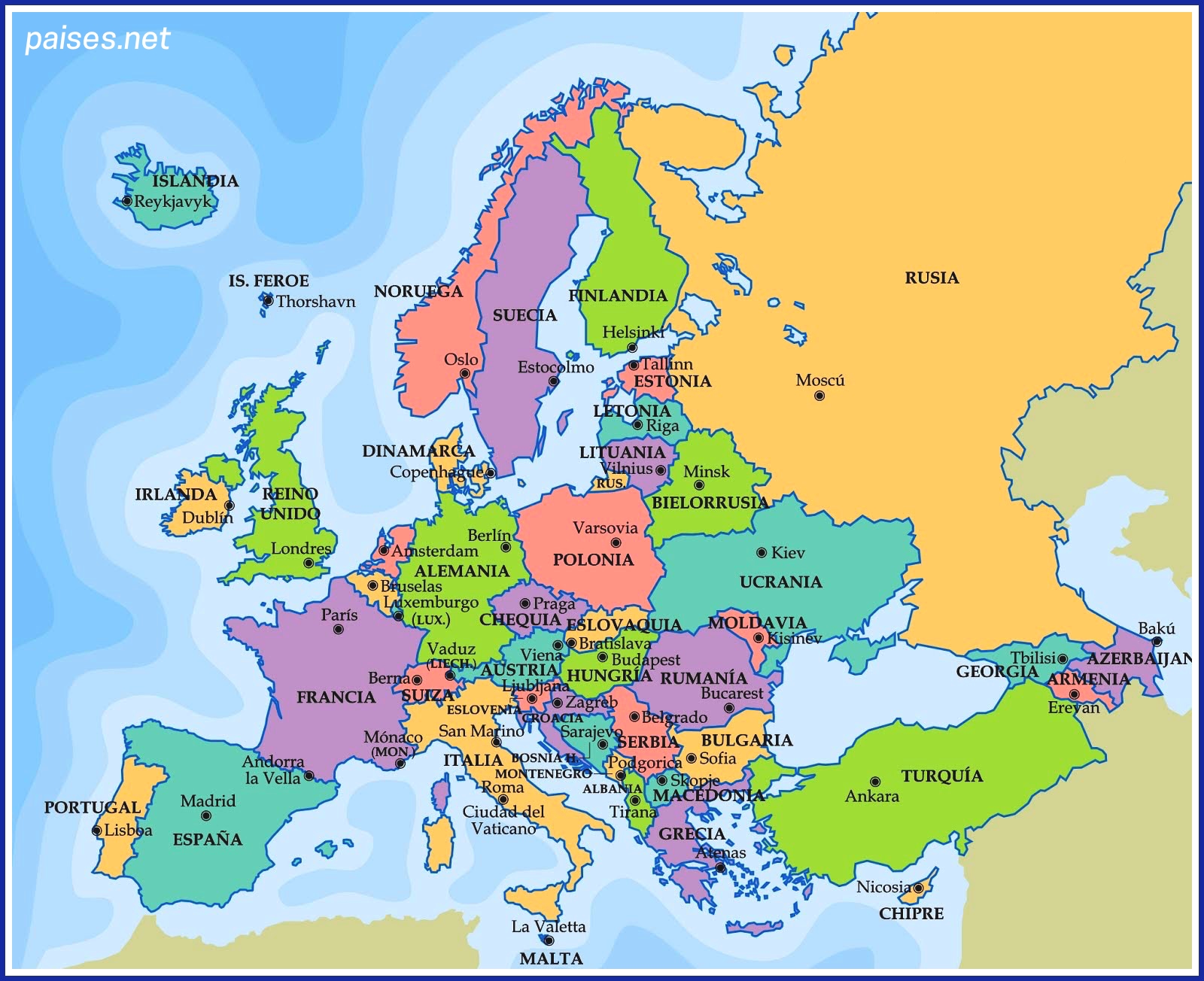 Capitales de Europa Países del Mundo